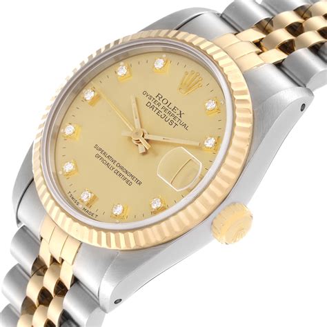 rolex datejust midsize diamond dial.